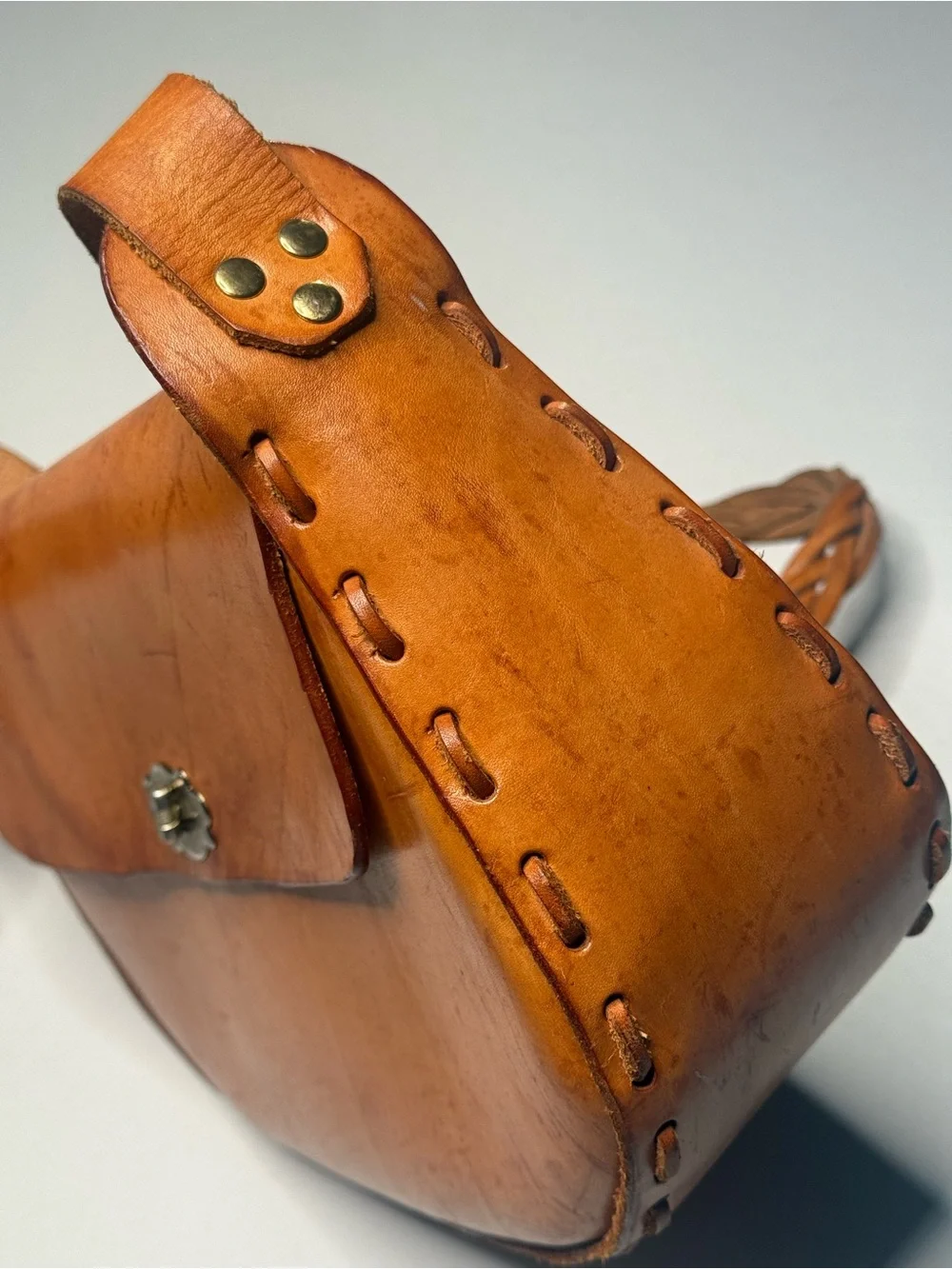 Vintage Genuine Leather Hand Painted Crossbody Bag